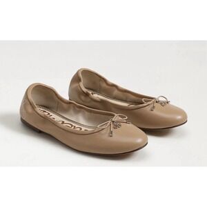 Sam‎ Edelman Felicia Bow Detail Ballet Flat Shoes Size 10 Beige